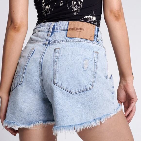 One Teaspoon Trucker Shorts SZ 25 - Picture 2 of 9